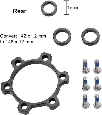 محول تحويل محور Dilwe، قطعة واحدة من محول محور الدفع الأمامي والخلفي من خليط معدني مع مسامير غسالات للدراجات DIY (142 * 12 مم إلى 148 * 12 مم (للخلف)) in Kuwait
