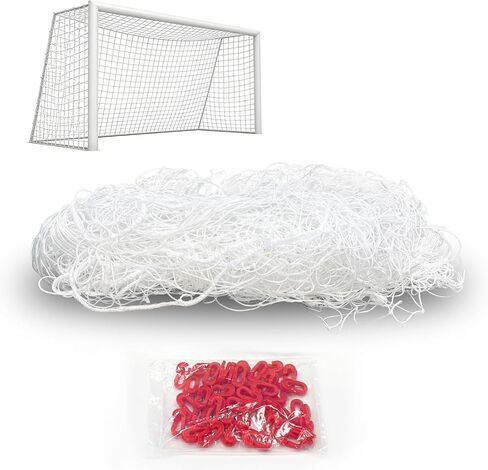 استبدال شبكة مرمى كرة القدم، شبكة كرة قدم من مادة البولي بروبيلين شديدة التحمل لجميع المستويات، مناسبة لجميع الأحوال الجوية في الفناء الخلفي/الحديقة، باللون الأبيض، بدون إطار in Kuwait