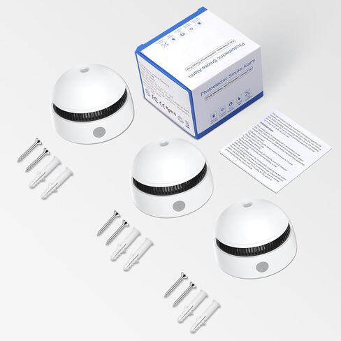 Mini Smoke Detector, Smoke Alarm & Fire Alarm Detector 10 Year Battery Operated with Photoelectric Sensor and Silence Button, Home Use (6 Pack) in Saudi Arabia