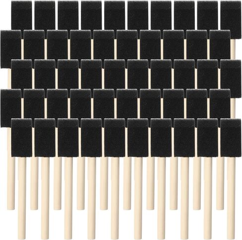 فرش الطلاء الرغوية - حزمة من 50 فرش إسفنجة يمكن التخلص منها 1 بوصة للطلاء الأكريليكي ، تلطيخ ، مشاريع الورنيش والمحرف DIY - بواسطة TX Liteart in Kuwait