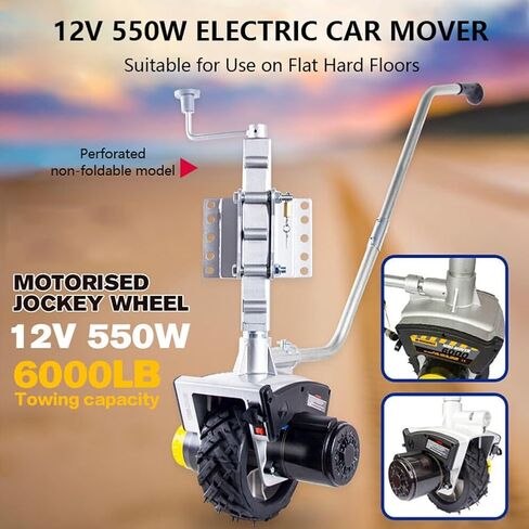 Electric Trailer Mover, 550W Trailer Dolly Jack, 6000lbs Capacity, Heavy-Duty Electric Wheel Mover, Fast 5-7m/min Speed for Easy Trailer Transport in Saudi Arabia