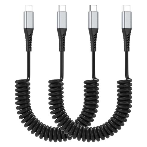 Coiled USB C to Lightning Cable, 2Pack Retractable USB C iPhone Charger Cord for Car Short Coiled USB Tpye C to Lightning Cable for Apple CarPlay iPhone 14 13 12 11 Pro Max Mini 10 8 7 Plus XR XS SE in Kuwait