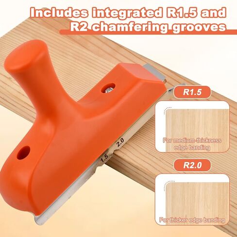 ماكينة تشذيب حواف الحواف مع قبضة وشفرات من الفولاذ المقاوم للصدأ لإزالة حواف الحواف وتصحيح حواف الخشب، أداة تشذيب حواف الأعمال الخشبية، هدية للرجال الأب عمال الخشب (اللون: برتقالي) in Kuwait
