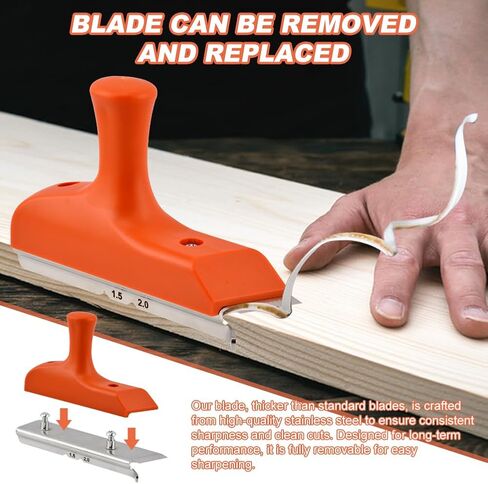 ماكينة تشذيب حواف الحواف مع قبضة وشفرات من الفولاذ المقاوم للصدأ لإزالة حواف الحواف وتصحيح حواف الخشب، أداة تشذيب حواف الأعمال الخشبية، هدية للرجال الأب عمال الخشب (اللون: برتقالي) in Kuwait
