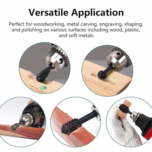 5-Piece Rotary Burr Set with 1/4 Inch Shank – Woodworking Metal Carving and Polishing Bits – Tungsten Steel Rotary File Kit for Power Drill & Rotary Tool in Saudi Arabia