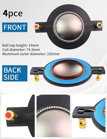 4PCS Replacement Diaphragm Fit for Timpano for Tempesta TPT-RPDH2000 TPT-DH2000 Horn Driver/MUSYSIC MU-D200/Audiopipe APHC-6256/ BLASTKING BDUM280B in Saudi Arabia