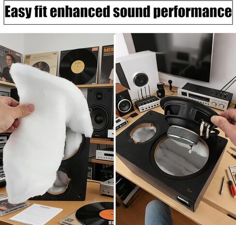 حشوة صوتية من القطن العازل للصوت، ورقة تخميد من ألياف البوليستر كبيرة الحجم مقاس 100 × 100 سم، سهلة القطع لمكبرات الصوت التي تصنعها بنفسك، ومكبرات الصوت، وصوت السيارة، والخزائن، وتعزز وضوح الصوت الجهير in Kuwait