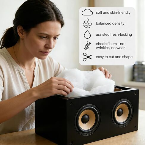 حشوة صوتية من القطن العازل للصوت، ورقة تخميد من ألياف البوليستر كبيرة الحجم مقاس 100 × 100 سم، سهلة القطع لمكبرات الصوت التي تصنعها بنفسك، ومكبرات الصوت، وصوت السيارة، والخزائن، وتعزز وضوح الصوت الجهير in Kuwait