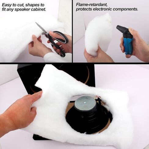 حشوة صوتية من القطن العازل للصوت، ورقة تخميد من ألياف البوليستر كبيرة الحجم مقاس 100 × 100 سم، سهلة القطع لمكبرات الصوت التي تصنعها بنفسك، ومكبرات الصوت، وصوت السيارة، والخزائن، وتعزز وضوح الصوت الجهير in Kuwait