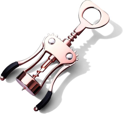 Wine Opener, Zinc Alloy Premium Wing Corkscrew with Multifunctional Bottles Opener, Sharp Wine Corkscrew with Ergonomic Non-Slip Wing Handle, Upgrade in Kuwait