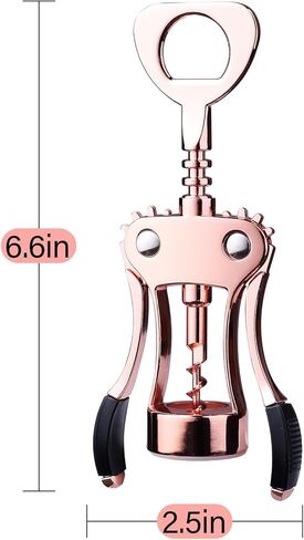 Wine Opener, Zinc Alloy Premium Wing Corkscrew with Multifunctional Bottles Opener, Sharp Wine Corkscrew with Ergonomic Non-Slip Wing Handle, Upgrade in Kuwait