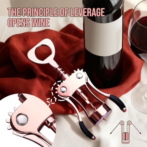 Wine Opener, Zinc Alloy Premium Wing Corkscrew with Multifunctional Bottles Opener, Sharp Wine Corkscrew with Ergonomic Non-Slip Wing Handle, Upgrade in Kuwait