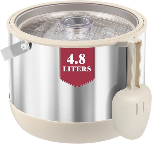 دلو ثلج معزول 5QT/4.8L للحفلات، دلو مشروبات مزدوج الجدار بسعة كبيرة مع مغرفة وغطاء للشمبانيا والنبيذ والكوكتيل (أسود) in Kuwait