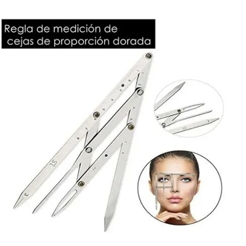 مسطرة حواجب من BRRNOO، مسطرة حواجب من الفولاذ المقاوم للصدأ مع ذراع مرن، فرجار بنسبة ذهبية للمبتدئين، سهلة الاستخدام in Kuwait
