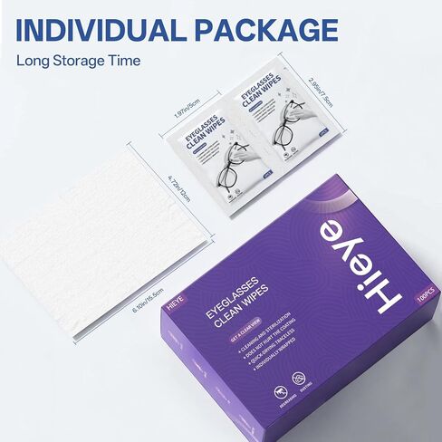 [200 عدد] مناديل مبللة للنظارات - مناديل منظفة للنظارات وعدسات الكاميرا وجميع الشاشات - مرطبة مسبقًا وملفوفة بشكل فردي وخالية من الخدوش والخطوط in Kuwait