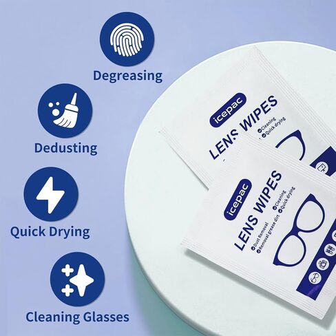 Lens Wipes for Eyeglasses, Eyeglass Lens Cleaning Wipes Pre-moistened Individually Wrapped Sracth-Free Streak-Free Eye Glasses Cleaner Wipes for Sunglass, Camera Lens, Goggles（500count) in Kuwait