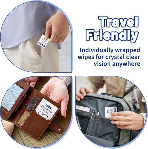 Lens Wipes for Eyeglasses, Eyeglass Lens Cleaning Wipes Pre-moistened Individually Wrapped Sracth-Free Streak-Free Eye Glasses Cleaner Wipes for Sunglass, Camera Lens, Goggles（500count) in Kuwait