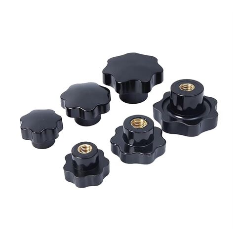 Plum Blossom Handle Nuts M4 M5 M6 M8 M10 M12 M16 Plum Hand Tighten Nuts Mechanical Black Thumb Clamping Knob(Unfair Hole 1PCS,60xM12-copper core) in Saudi Arabia