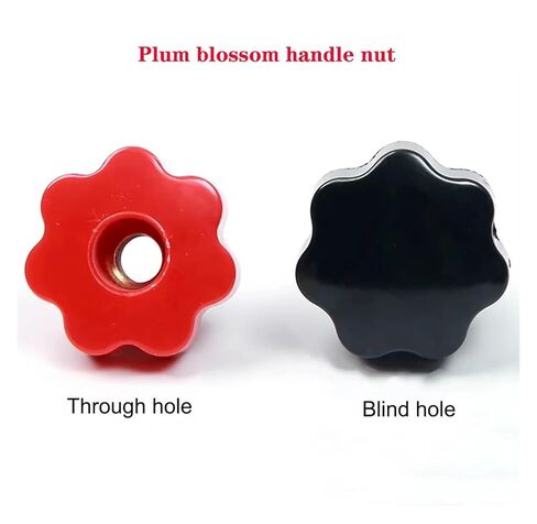 Plum Blossom Handle Nuts M4 M5 M6 M8 M10 M12 M16 Plum Hand Tighten Nuts Mechanical Black Thumb Clamping Knob(Unfair Hole 1PCS,60xM12-copper core) in Saudi Arabia