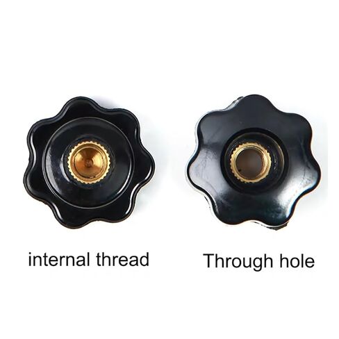 Plum Blossom Handle Nuts M4 M5 M6 M8 M10 M12 M16 Plum Hand Tighten Nuts Mechanical Black Thumb Clamping Knob(Unfair Hole 1PCS,60xM12-copper core) in Saudi Arabia