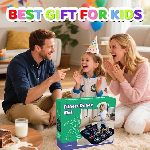 حصيرة رقص تفاعلية للأطفال ، تشغيل موسيقى موريقية محمولة هدية لعبة MAT For Girls Boys تتراوح أعمارهم بين 3 و 12 عامًا ، رائعة للتنسيق واللعبة العائلية ، 3 أوضاع ممتعة مع مصابيح البيانو والمصابيح LED و 7 مجلدات قابلة للتعديل in Kuwait