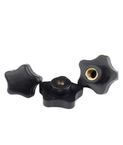 Plum Blossom Handle Nuts Plum Hand Tighten Nuts Handle Thread Star Mechanical Black Thumb Clamping Knob Manual(NO Perforated,M5x25-5pcs) in Saudi Arabia