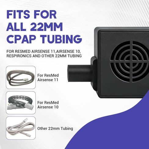 مروحة مجفف خرطوم CPAP لأنابيب 22 مم، منفاخ منظف أنبوب CPAP لتدفق الهواء القابل للتعديل، مع أنابيب آلة Resmed Airsense 10 11، مستلزمات تنظيف CPAP، مجموعة تساعد على خرطوم التجفيف السريع (أسود) in Kuwait