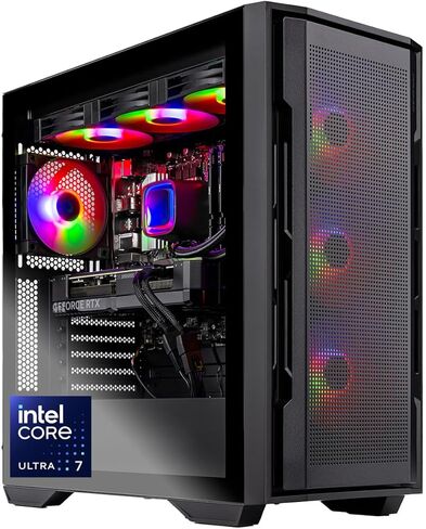 Skytech Gaming Rampage Desktop PC, Intel Ultra 7 265K 3.9 GHz(5.4 GHz Turbo), NVIDIA RTX 5060 Ti 8GB, 1TB Gen4 NVMe SSD, 32GB DDR5 RAM 5200 RGB, 850W Gold ATX 3 PSU, 360mm ARGB AIO, Wi-Fi, Win 11 in Saudi Arabia