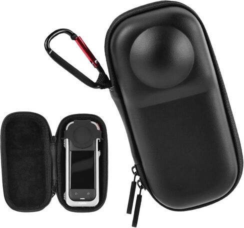 Insta 360 X5 Case Bag + Silicone Lens Cap + 2 Pack Screen Protector Accessories Kit Carrying Case with Wrist Strap and Carabiner for Insta360 X5 X4 Protective Bundle in Kuwait