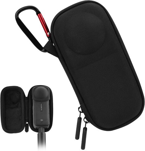 Insta 360 X5 Case Bag + Silicone Lens Cap + 2 Pack Screen Protector Accessories Kit Carrying Case with Wrist Strap and Carabiner for Insta360 X5 X4 Protective Bundle in Kuwait