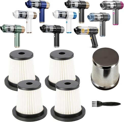 4 عبوات من فلاتر هيبا (2.24 بوصة × 2.24 بوصة × 1.87 بوصة) + قطعة واحدة بديلة للفلتر الفولاذي متوافقة مع EYYA LT-135، مكنسة Svoko LT-145 المحمولة، مرشحات قابلة للغسل تعمل مع JONYJ، AX2V، AHNR Handheld Vac in Kuwait
