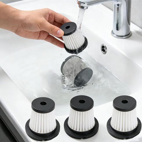 4 عبوات من فلاتر هيبا (2.24 بوصة × 2.24 بوصة × 1.87 بوصة) + قطعة واحدة بديلة للفلتر الفولاذي متوافقة مع EYYA LT-135، مكنسة Svoko LT-145 المحمولة، مرشحات قابلة للغسل تعمل مع JONYJ، AX2V، AHNR Handheld Vac in Kuwait