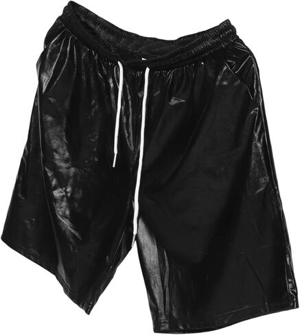 BESPORTBLE Men Metallic Shiny Disco Shorts Rave Pants for Parties Comfortable Design Eye Catching Performance Outfit for Disco Events and Festivals in Saudi Arabia