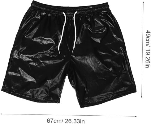 BESPORTBLE Men Metallic Shiny Disco Shorts Rave Pants for Parties Comfortable Design Eye Catching Performance Outfit for Disco Events and Festivals in Saudi Arabia