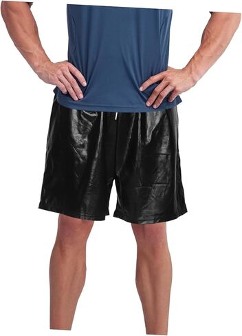 BESPORTBLE Men Metallic Shiny Disco Shorts Rave Pants for Parties Comfortable Design Eye Catching Performance Outfit for Disco Events and Festivals in Saudi Arabia
