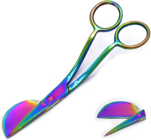 Multi Color 6-Inch Stainless Steel Applique Scissors Offset Handle - Duckbill Blade by G.S Online Store in Saudi Arabia