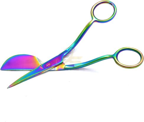 Multi Color 6-Inch Stainless Steel Applique Scissors Offset Handle - Duckbill Blade by G.S Online Store in Saudi Arabia