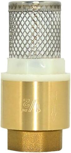 VARMHUS Brass Foot Valve with Filter, Check Valve for Water Pump, NPT Thread, Prevents Backflow (1/2inch) in Kuwait