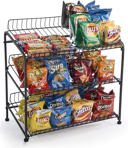 Displays2go Countertop Wire Rack, Three Open Shelves Black (WCR3SBK) in Kuwait