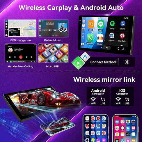 4G+64G Android 15 Car Stereo for Ford Escape Kuga 2013-2019 مع Carplay Android Auto ، مشغل راديو سيارة يعمل باللمس 9 بوصة مع رابط المرآة ، وكاميرا WiFi/GPS الاحتياطية ، Bluetooth ، FM/RDS ، DSP ، SWC in Saudi Arabia