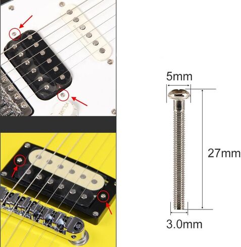 5PCS Guitar Pickup Adjustment Screws with Springs M3×27mm for Import Electric Guitar (Gold) in Saudi Arabia