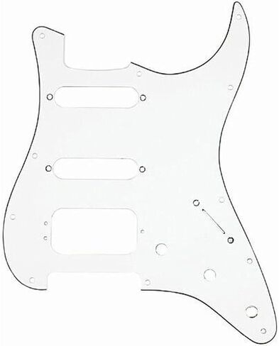 Fender Modern Pickguard, HSS Stratocaster, 11-Hole - White 3-Ply (3 screw hum) in Kuwait