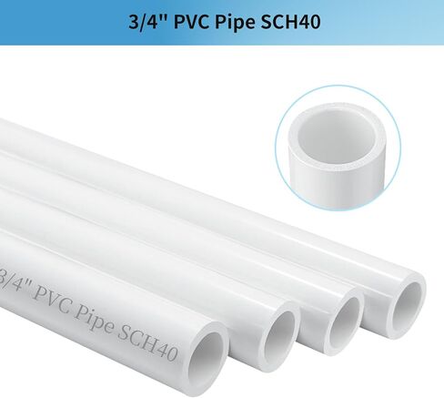 LESSO 3/4 Inch PVC Pipe 7"L, Industrial 3/4" PVC Pipes for Home DIY Greenhouse Garden Farm Workshop Furniture Grade Indoor Outdoor, White SCH40 in Saudi Arabia