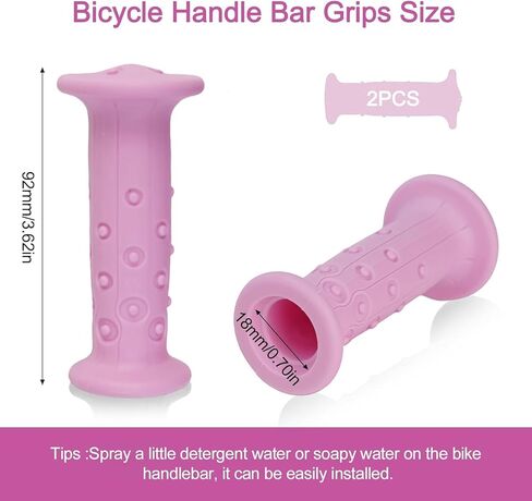 Non-Slip Rubber Bicycle Handlebar Grips, 19mm Round Rod Universal Replacement for Mountain Bike, Foldable Bike, Scooter & Tricycle, G133 Pink Pair in Saudi Arabia