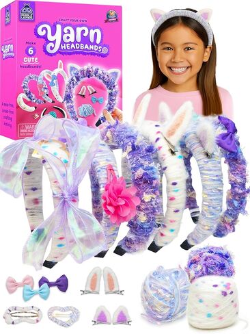 مجموعة أدوات رأس Burple Ladybug Yarn Make For Girls - مجموعة حرفة DIY مع 6 عصابات رأس ، خيوط ملونة ، شرائط ، مقاطع الشعر والغراء ، الفنون والحرفية ممتعة ، هدية عيد ميلاد للفتيات من 5 إلى 12 in Kuwait