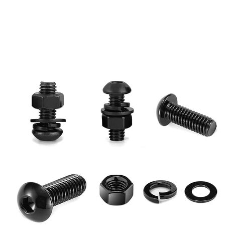 20 PCS M6*12 Cup Head Nuts and Bolts, Hex Head Bolt, Furniture Spare Parts, Crib Bolts Replacement Kit, Fully Threaded, Black Oxide Furniture Screws Connector for Chair Furniture Cots Beds in Saudi Arabia