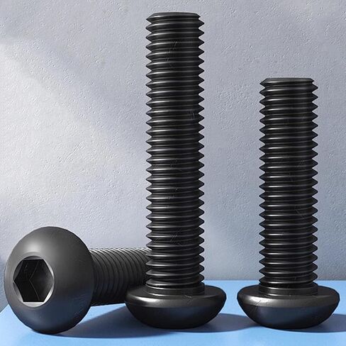20 PCS M6*12 Cup Head Nuts and Bolts, Hex Head Bolt, Furniture Spare Parts, Crib Bolts Replacement Kit, Fully Threaded, Black Oxide Furniture Screws Connector for Chair Furniture Cots Beds in Saudi Arabia