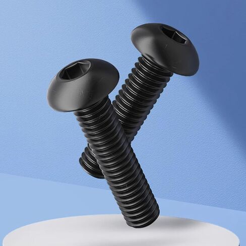 20 PCS M6*12 Cup Head Nuts and Bolts, Hex Head Bolt, Furniture Spare Parts, Crib Bolts Replacement Kit, Fully Threaded, Black Oxide Furniture Screws Connector for Chair Furniture Cots Beds in Saudi Arabia