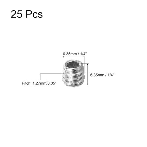 25 قطعة برغي مقبس سداسي، 1/4-20x1/4 304 مجموعة مقابس رأس من الفولاذ المقاوم للصدأ براغي مسمار مسطح لمقابض الأبواب، إصلاح تركيبات الإضاءة in Saudi Arabia