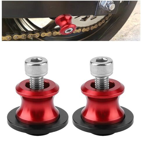 Motorcycle CNC Rear Stand Swing Arm Spool Sliders, Stable and Installation, CNC Machined from Billet Aluminum (Red) in Saudi Arabia